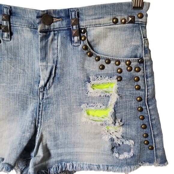 Blank NYC Studded Cut off High Rise Jean Shorts 26 Grunge punk - Picture 4 of 12